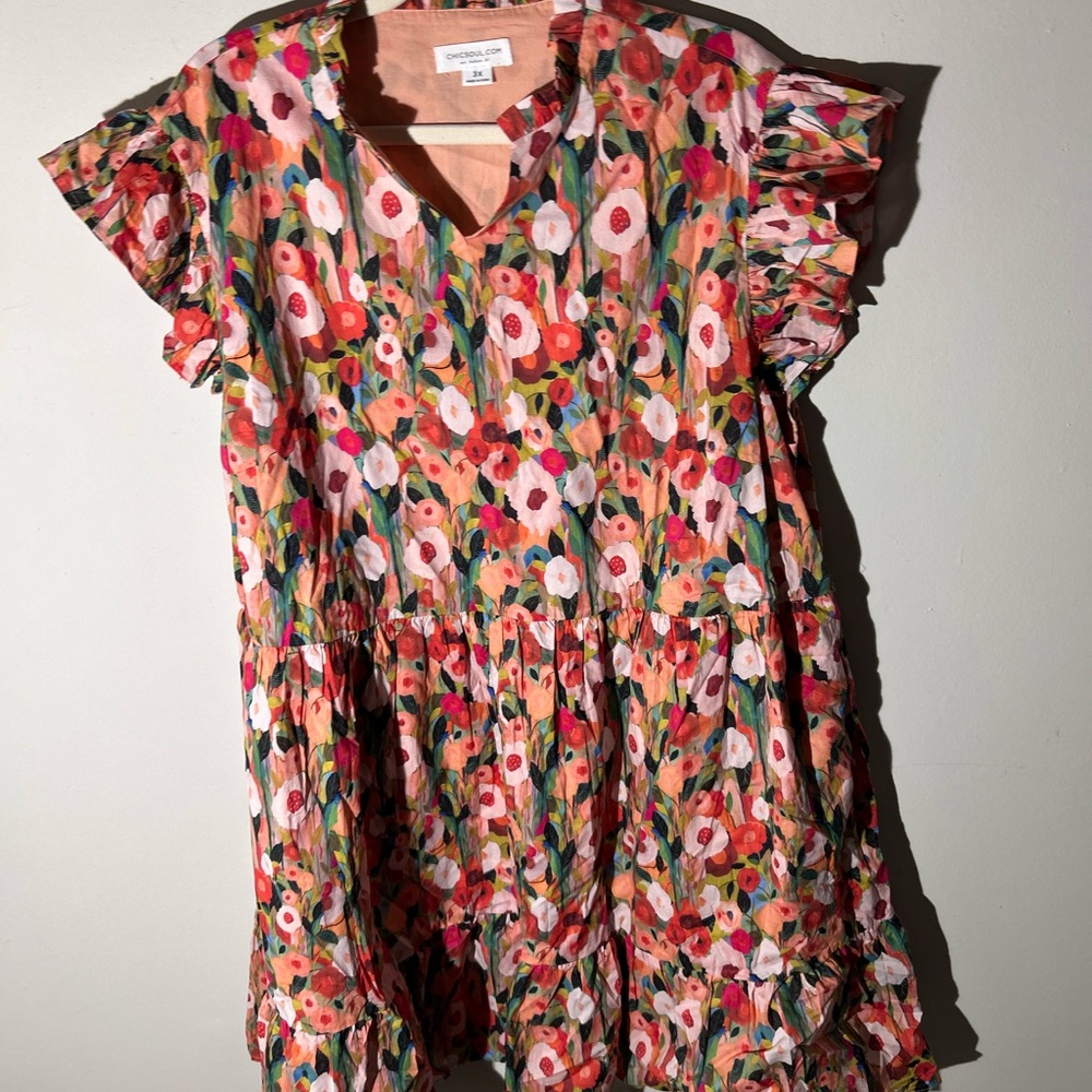 Chic Soul Floral Midi Dress - Multicolor - Picture 3 of 5